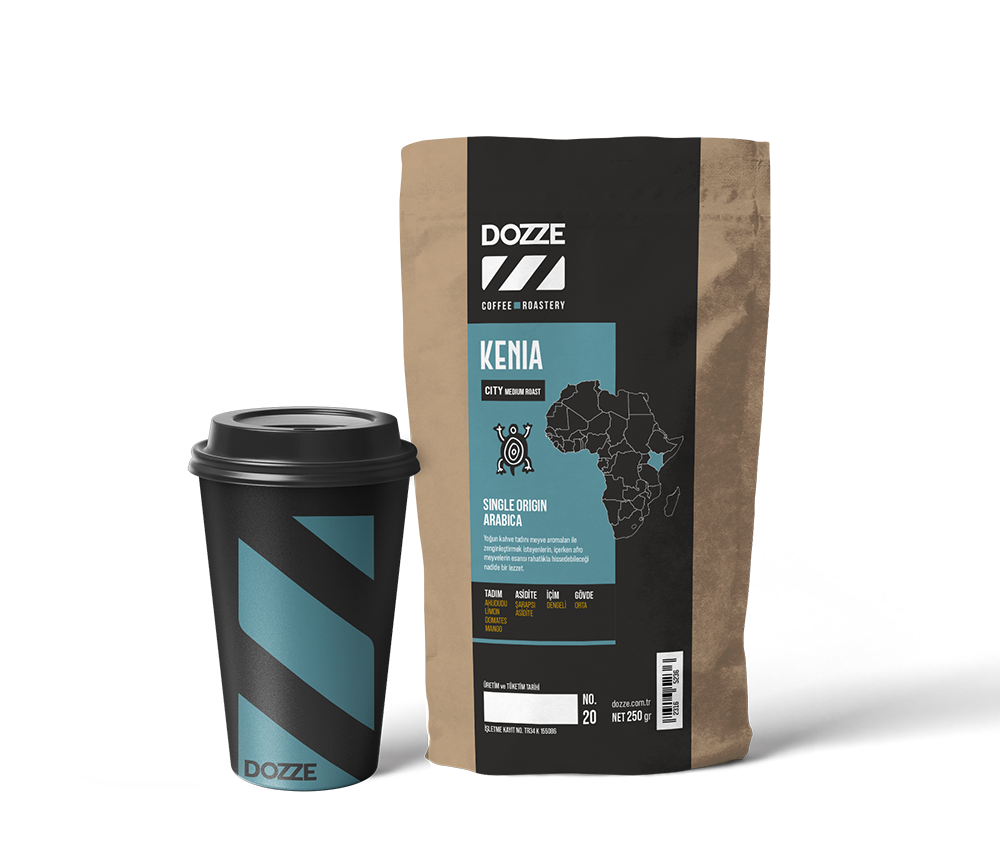 Kenya single origin paket ve bardak uygulaması