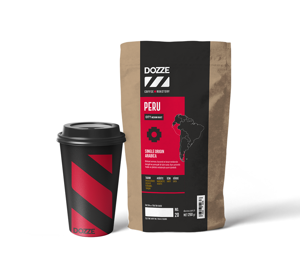 Peru single origin paket ve bardak uygulaması
